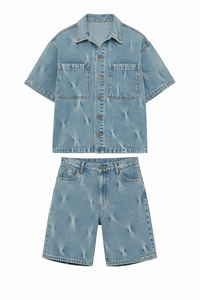Ensemble en jeans - bleu motif