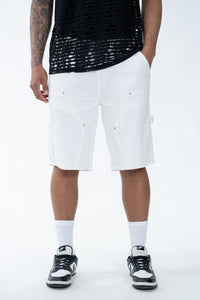 Short en jeans blanc