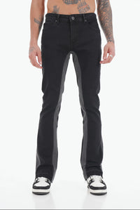 Jean Flare Moderne Noir/Gris – Coupe Évasée