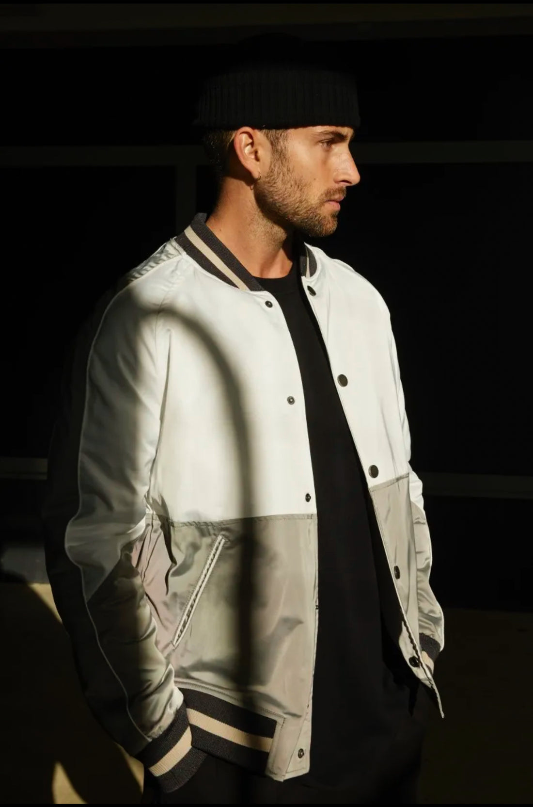 Veste bombers - Gris/Blanc