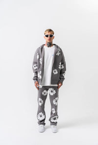 Ensemble Survêtement Anthracite à Motifs