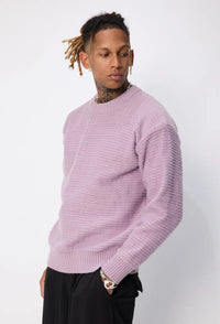Pull en maille texturée – Lilas pastel