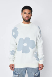 Pull à motif floral oversize