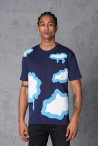 T shirt motif Nuage - Bleu