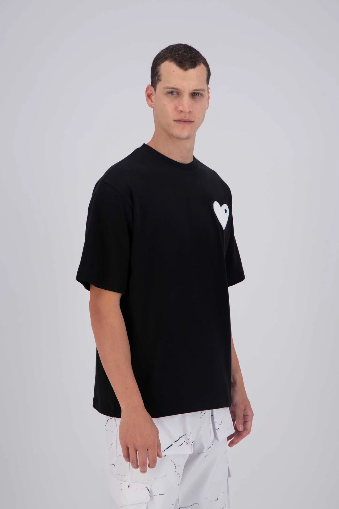 T shirt Coeur - Noir/Blanc